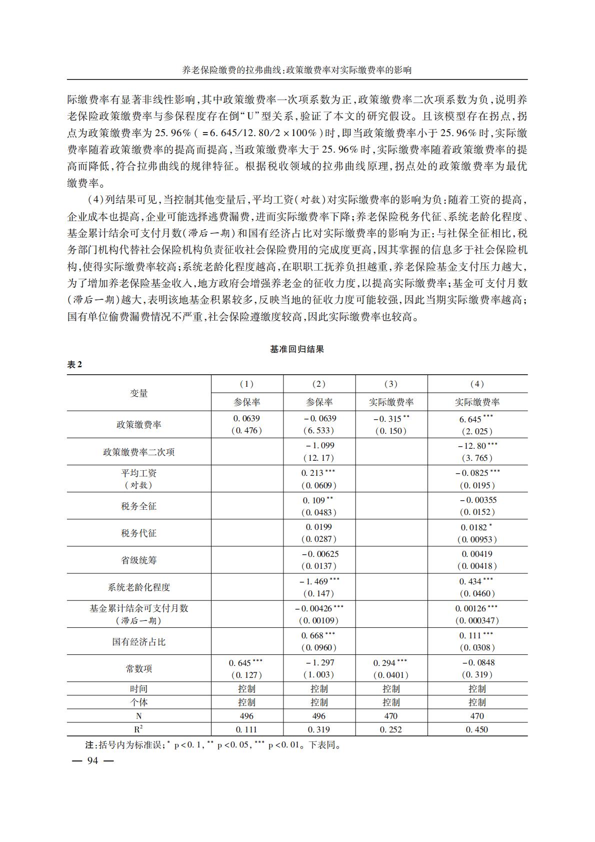 养老产业-养老保险缴费的拉弗曲线：政策缴费率对实际缴费率的影响.pdf