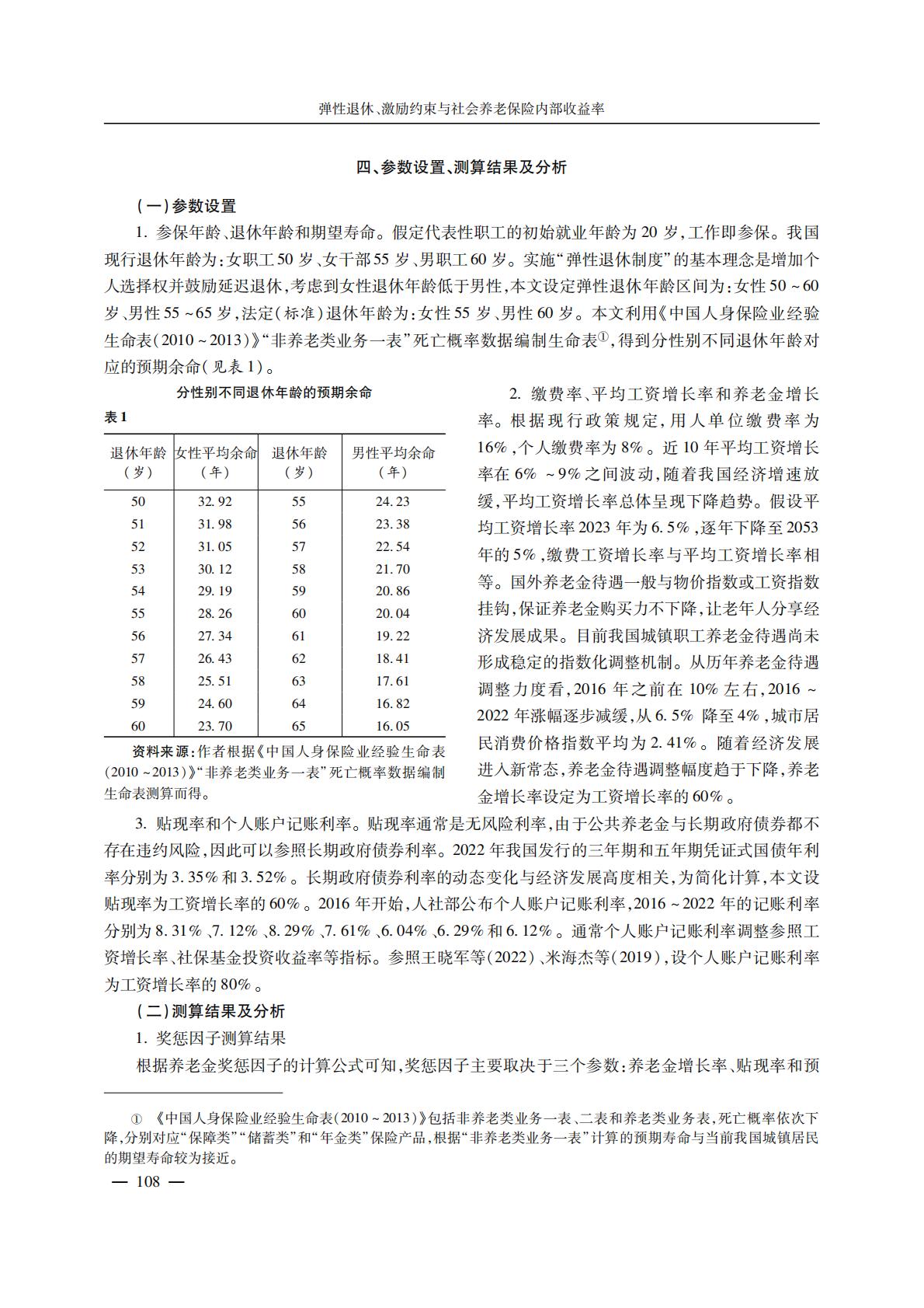 养老产业-弹性退休、激励约束与社会养老保险内部收益率.pdf
