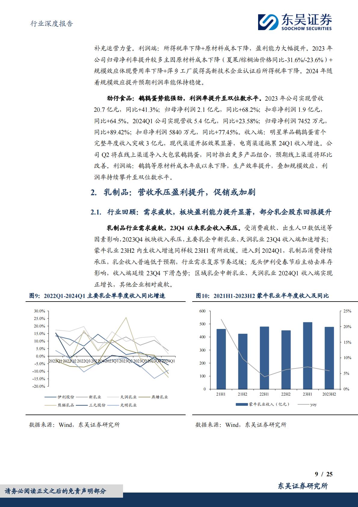 食品饮料行业深度报告：大众品2023年报&2024年一季报总结：景气各异，成本红利普遍-20240509-东吴证券-25页.pdf
