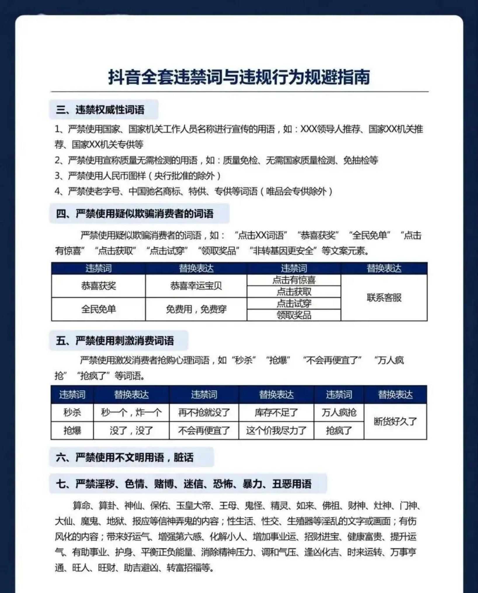 2024视频号、抖音直播、小红书违禁词汇总.pdf