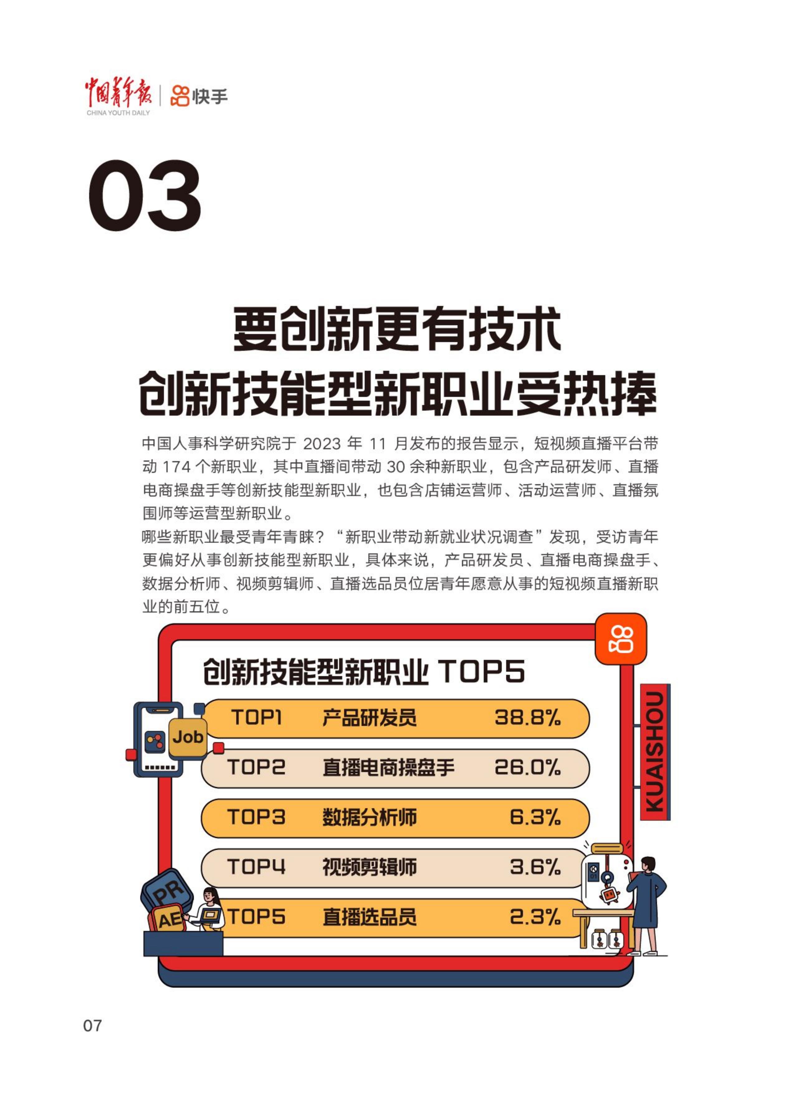 中国青年报社&快手：2024短视频直播平台促进青年就业报告.pdf