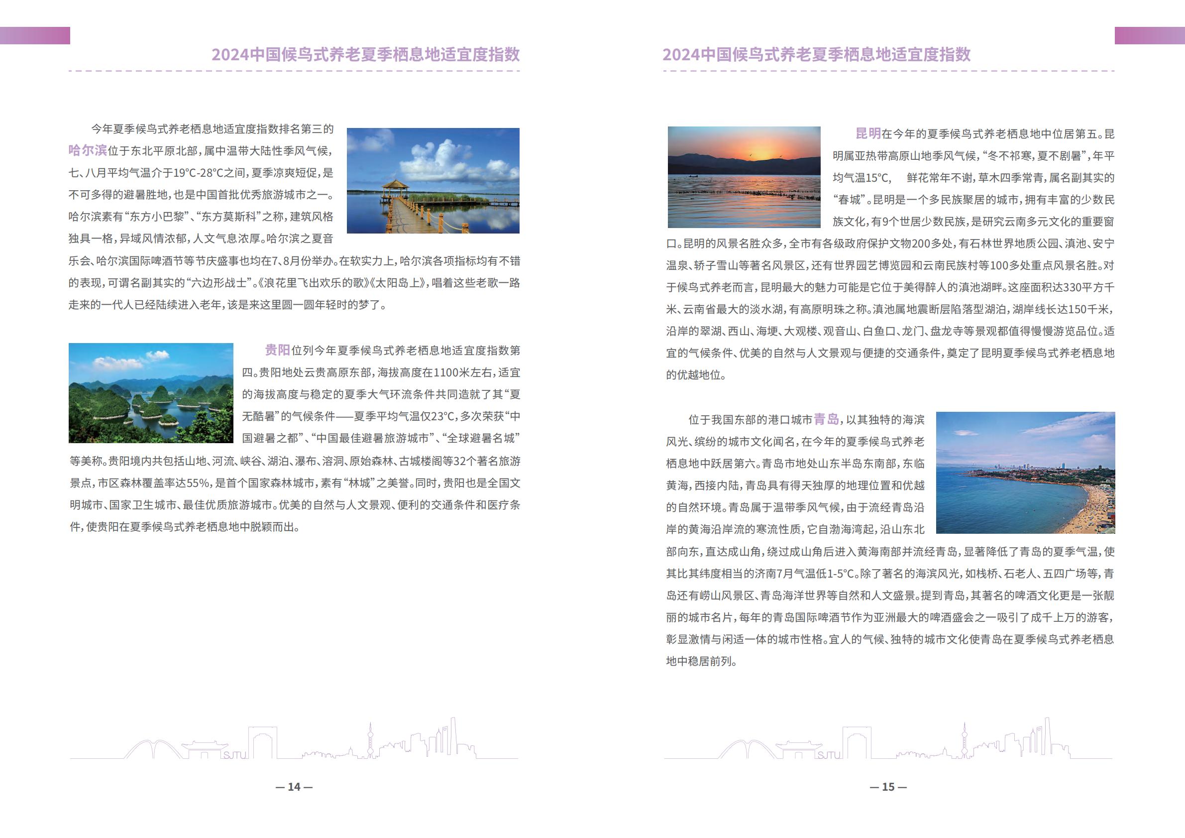 上海交通大学2024中国候鸟式养老夏季栖息地适宜度指数报告13页.pdf
