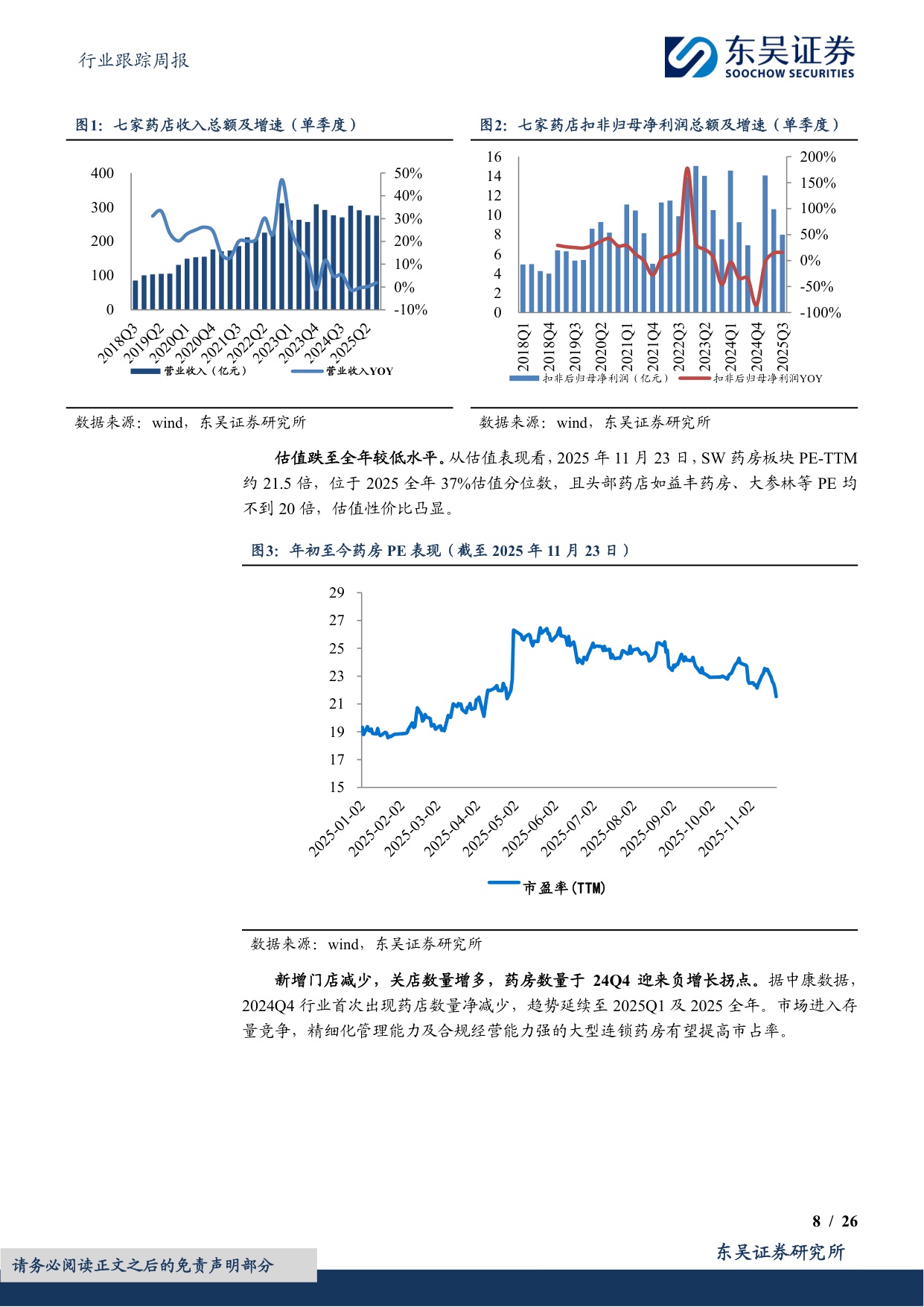 东吴证券-医药生物行业跟踪周报药店现金流稳健估值低重点推荐益丰药房大参林等.pdf