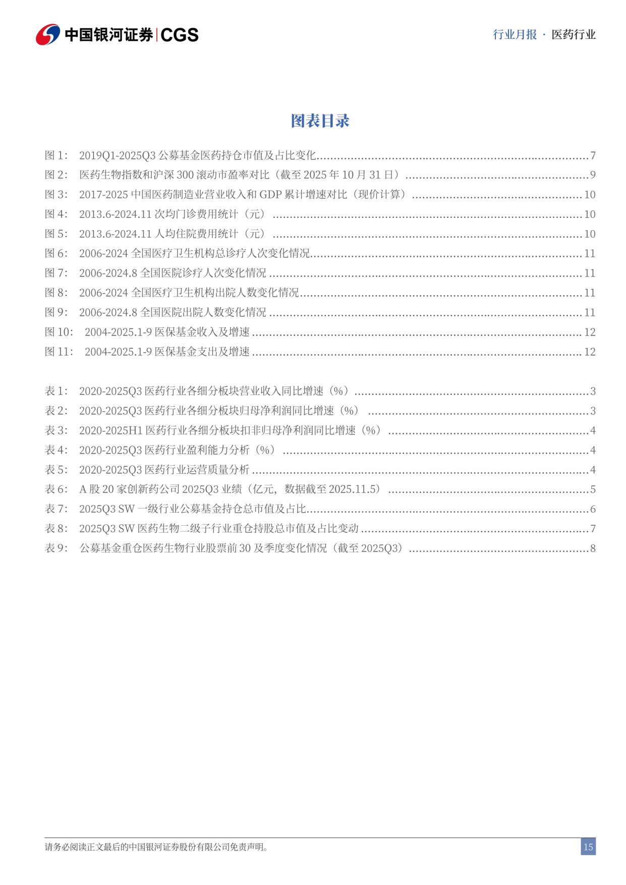中国银河-医药行业2025三季报总结月报2510行业经营分化医药持仓持续回升.pdf