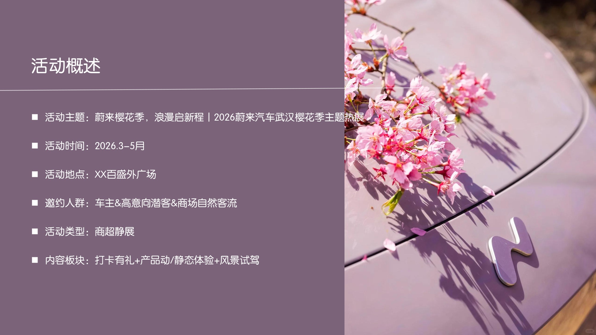 蔚来汽车品牌武汉樱花季主题热展【汽车】【圈层营销】【用户运营】.pdf