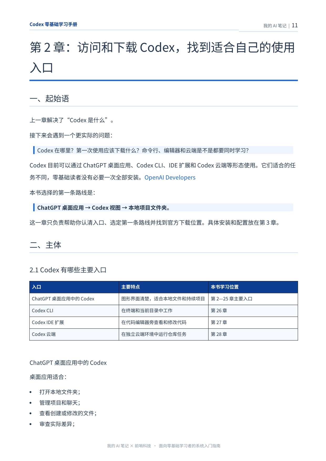 407页！《Codex零基础学习手册》-我的AI笔记（前哨AI）.pdf
