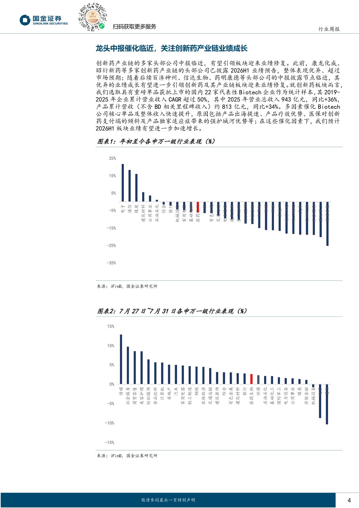 国金证券-医药行业周报龙头中报催化临近关注创新药产业链业绩成长.pdf