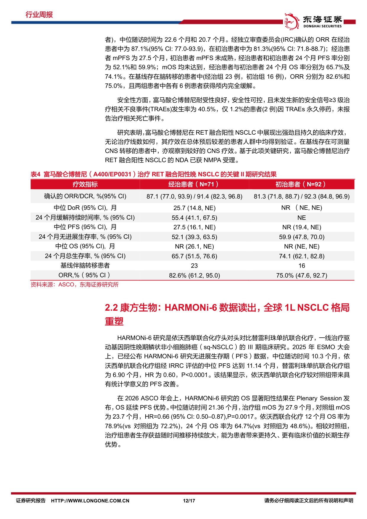 东海证券-医药生物行业周报2026ASCO国产创新药持续突破.pdf