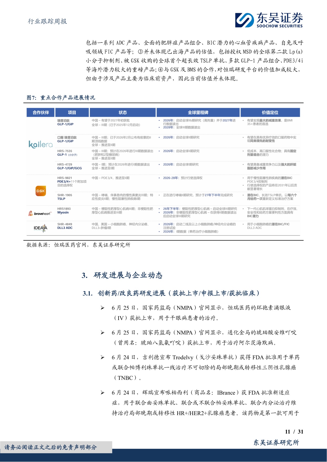 东吴证券-医药生物行业跟踪周报恒瑞创新管线深受BMSGSK默沙东等认可海外估值被显著低估.pdf