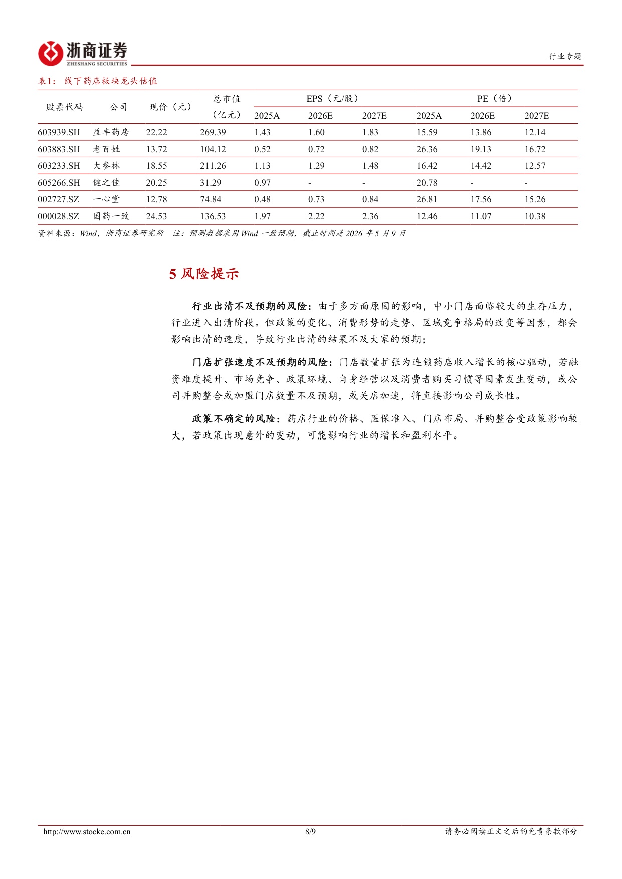 医药商业行业连锁药店2025年及2026年一季报业绩综述行业集中度提升龙头长期受益-2605099页.pdf