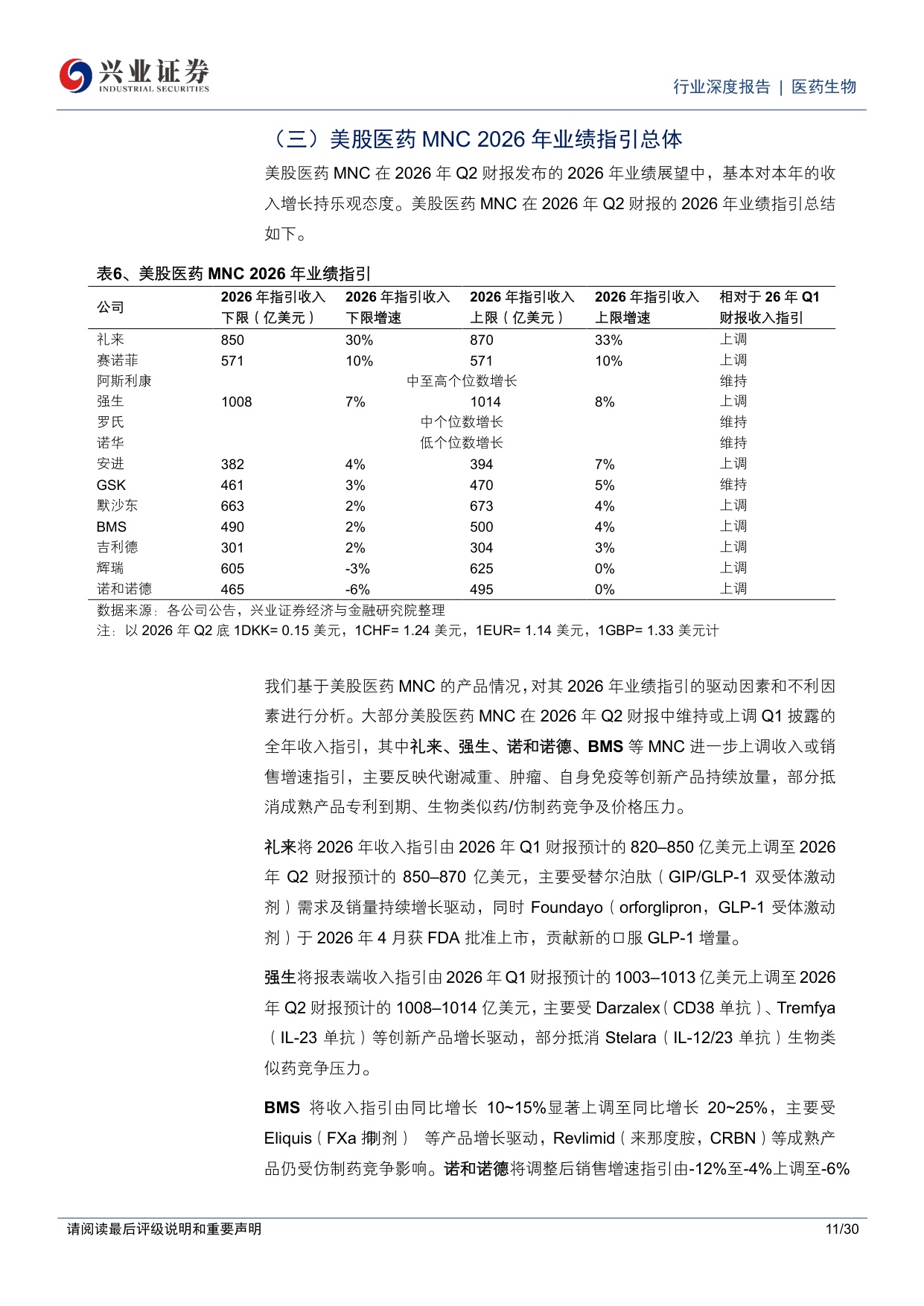 医药生物行业深度报告多数美股医药MNC2025年和2026年H1业绩延续增长全年指引整体积极聚焦下一代创新疗法催化-26081130页.pdf