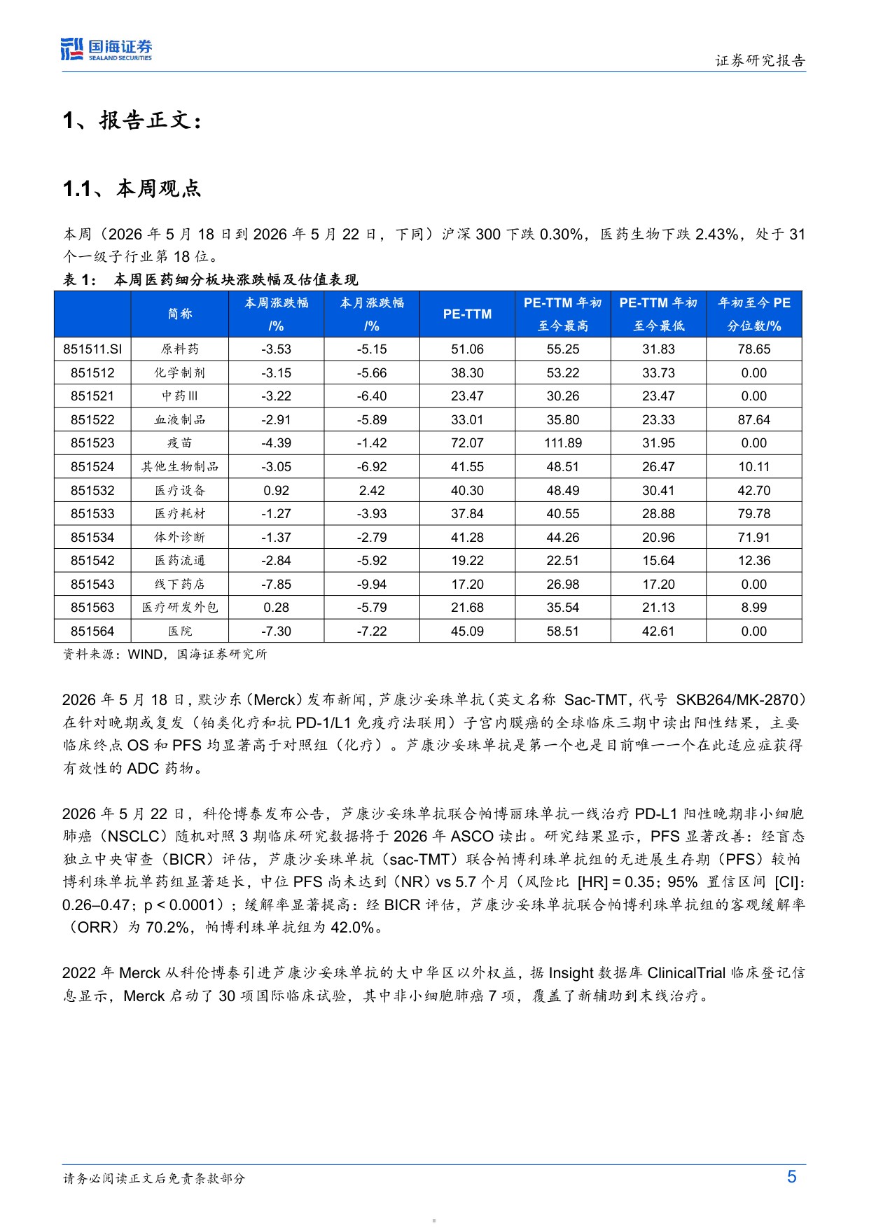 医药生物行业周报芦康沙妥珠单抗读出两项三期数据国产ADC海外临床价值逐渐兑现-26052415页.pdf
