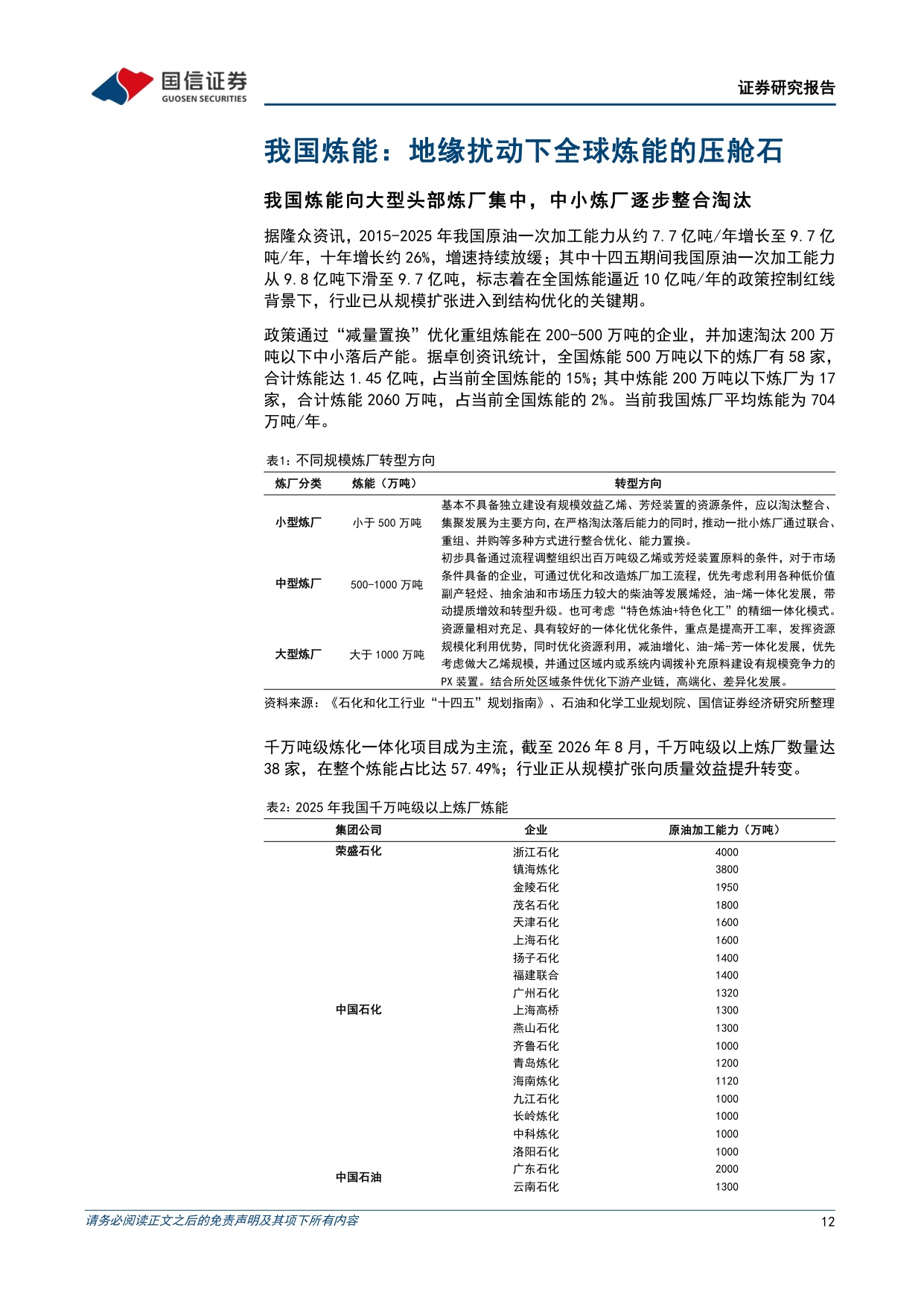 【行业研究】全球炼油行业专题：全球成品油供应紧张，中国炼化竞争力凸显-20260904-国信证券-21页.pdf