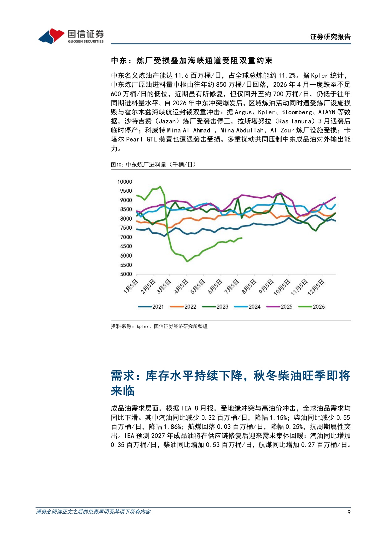 【行业研究】全球炼油行业专题：全球成品油供应紧张，中国炼化竞争力凸显-20260904-国信证券-21页.pdf