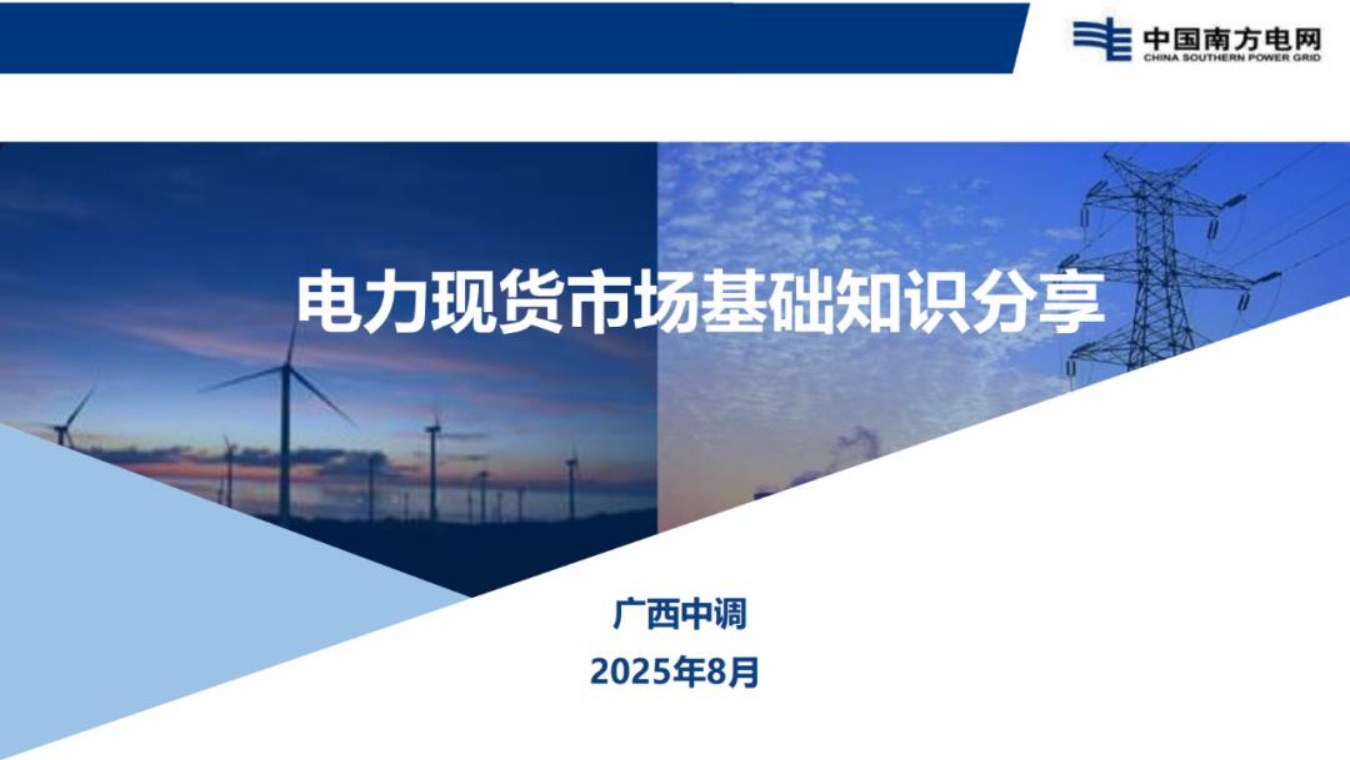 南方电网：电力现货市场基础知识分享.pdf