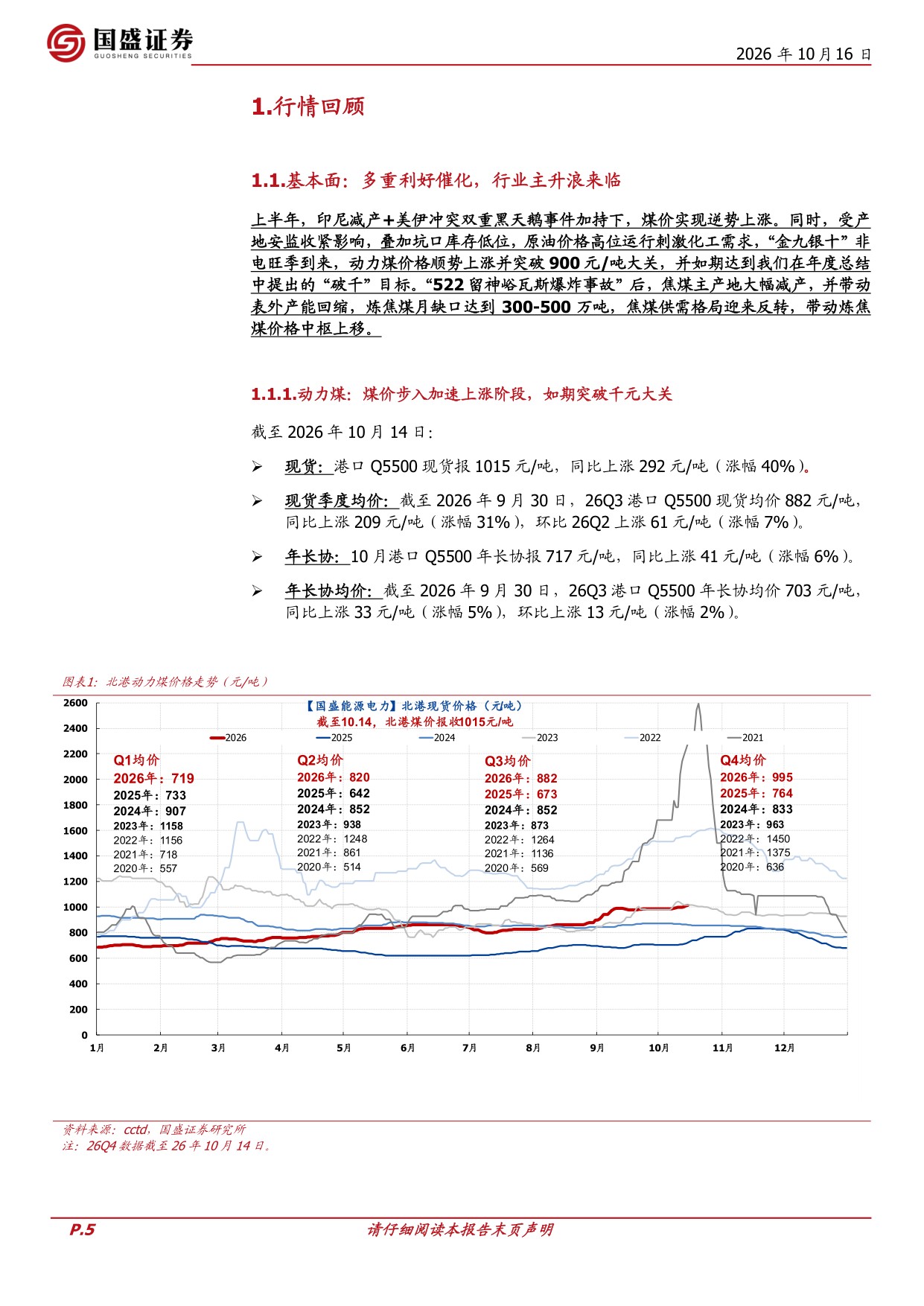 26Q3业绩前瞻：煤价如期破千，业绩单击驱动，板块涨幅终夺第一.pdf
